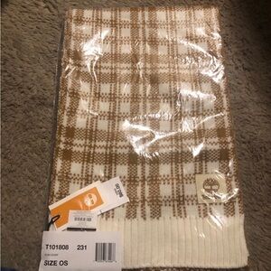 Plaid Knit Scarf with Logo